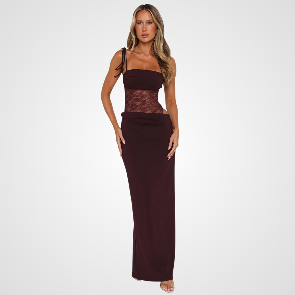 Sheer Burgundy Dress